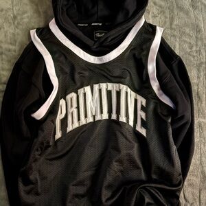 Primitive Black and White Jersey Hoodie